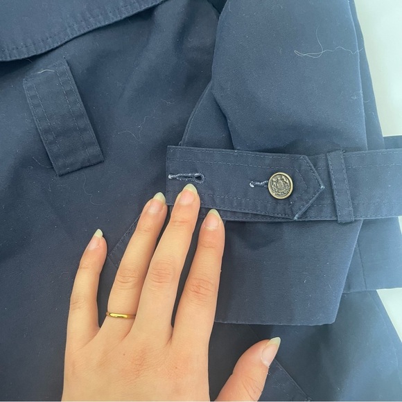 ๐น Collection Elegant Navy Blue Trench Coat โ Size 13/14 ๐น - Picture 16 of 16